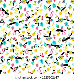 Summer vacation color seamless pattern