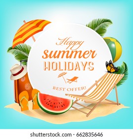 Summer vacation concept background. Vector. 