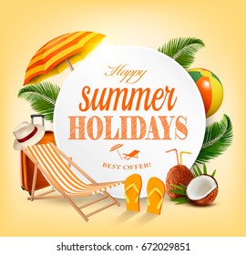 Summer vacation concept background. Vector. 
