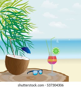 Summer vacation concept banner.