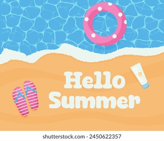 Summer vacation concept. Travel and holiday. Vector illustration. beach and sea