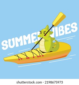 summer vacation crocodile vector illustration