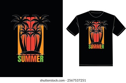 summer vacation day t-shirt design. Typography, modern, creative, classic t-shirt design. Illustrator graphics design. Editable template t-shirt design.

