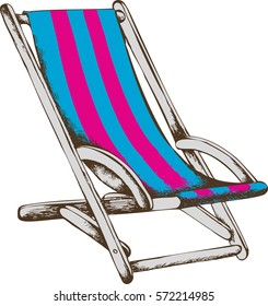 Summer vacation with deck chairs. Vector illustration