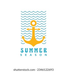 Summer Vacation Design Elements and Retro and Vintage Typography Template Set. Beach Party Poster or Flyer Vector. beach holiday