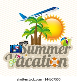 summer vacation design over white background vector illustration