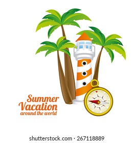 Summer Vacation design over white background, vector illustration