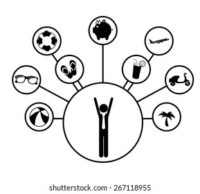 Summer Vacation design over white background, vector illustration