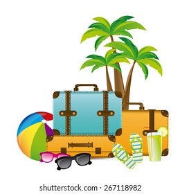 Summer Vacation design over white background, vector illustration