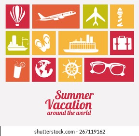 Summer Vacation design over white background, vector illustration