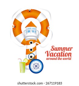 Summer Vacation design over white background, vector illustration