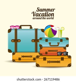 Summer Vacation design over white background, vector illustration