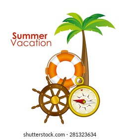 Summer Vacation design over white background, vector illustration