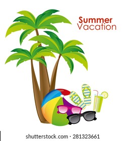Summer Vacation design over white background, vector illustration