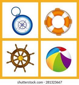 Summer Vacation design over white background, vector illustration