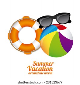Summer Vacation design over white background, vector illustration
