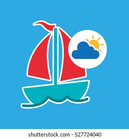 summer vacation design sailing boat icon vector illustration eps 10