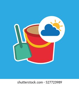 summer vacation design shovel bucket toy vector illustration eps 10