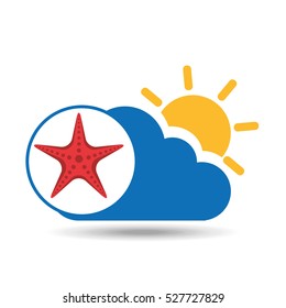 summer vacation design starfish icon vector illustration eps 10