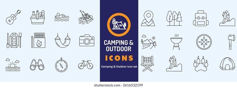 Summer Vacation Editable Icons set. Vector illustration in modern thin line style of travel related icons sea, surfing, beach, hotel, and more.