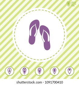 summer vacation Flip-Flop  vector icon. Flat design style