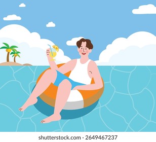 férias de verão Flutuando na praia