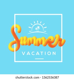 Summer vacation with fluid background