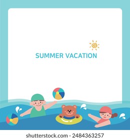 summer vacation and summer frame