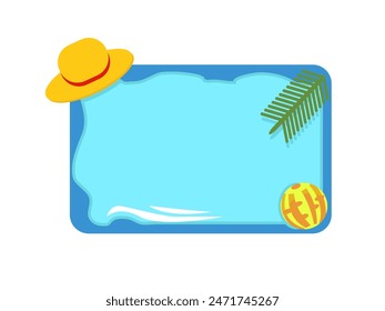 Vector de playa de ilustración de marco de vacaciones de verano