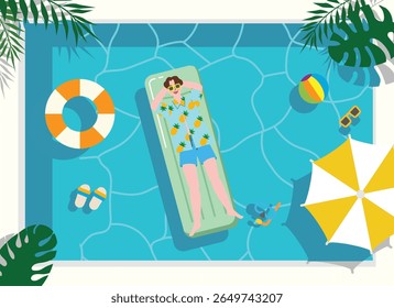Summer vacation hand drawn flat background