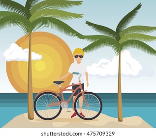summer vacation holiday icon vector illustration design