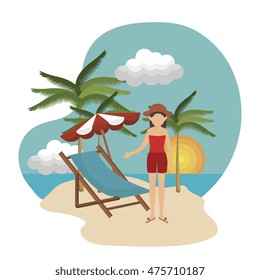 summer vacation holiday icon vector illustration design