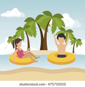 summer vacation holiday icon vector illustration design