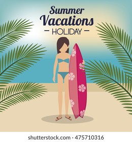 summer vacation holiday icon vector illustration design