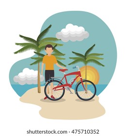 summer vacation holiday icon vector illustration design
