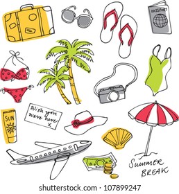 Summer vacation holiday icons