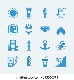 Summer vacation holiday icons.Vector EPS10 