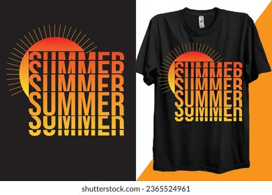 Summer Vacation Holiday Sunset T-shirt Design