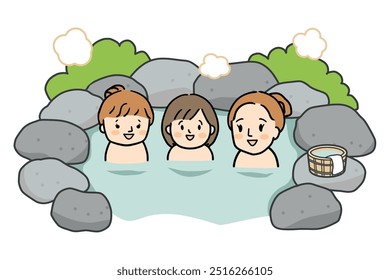 Summer vacation hot spring trip with female friends.