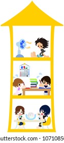 Summer vacation in the house
