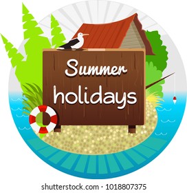 
Summer vacation and house on the beach
