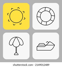 Sommerurlaub-Ikone. Strandsymbol