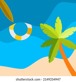 Sommerurlaub-Ikone. Strandsymbol