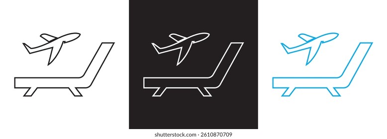 Summer Vacation icon. Design for decoration, sticker, icon, kids etc. Vector illustration. isolated on white and black background. EPS 10