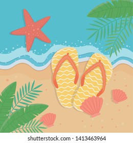 Summer and vacation icon set design