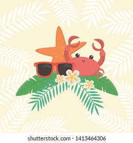 Summer and vacation icon set design