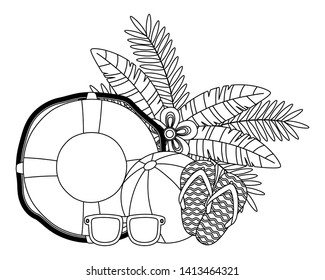 Summer and vacation icon set design vector illustration