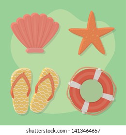 Summer and vacation icon set design