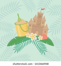 Summer and vacation icon set design