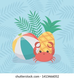 Summer and vacation icon set design